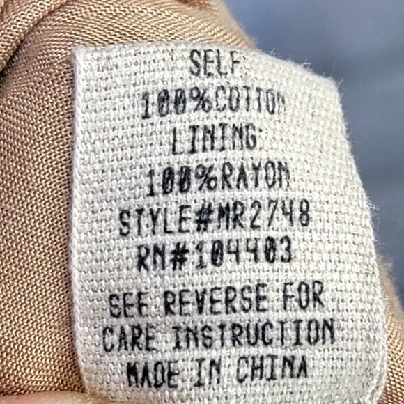 Moon River Womens S Taupe Muslin Cotton Wide Leg Cold Shoulder Jumpsuit‎ NEW - Picture 11 of 11